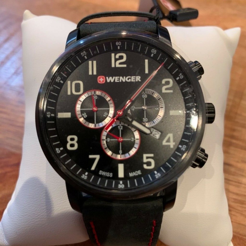 Wenger Mens Watch Attitude Chronograph Black Dial